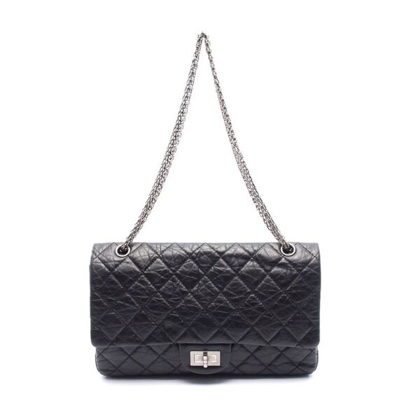 Chanel 2.55 Maxi Flap Shoulder Bag Black - Picture 1 of 10